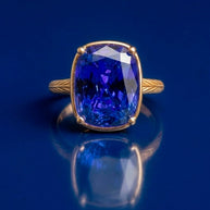 Sterling Silver Elongated Cushion Sapphire CZ Cocktail Ring