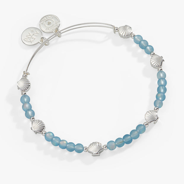 Shell Motif Beaded Charm Bangle
