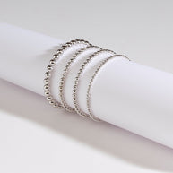 Sterling Silver Beaded Stretch Bracelet Sets