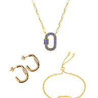 Pave CZ Carabiner Lock Necklace Bundle