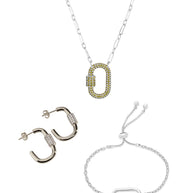 Pave CZ Carabiner Lock Necklace Bundle