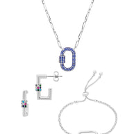 Pave CZ Carabiner Lock Necklace Bundle