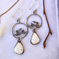 White Buffalo Hoop Earrings with Jackrabbit | Stand Collection