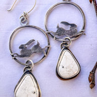 White Buffalo Hoop Earrings with Jackrabbit | Stand Collection