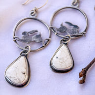 White Buffalo Hoop Earrings with Jackrabbit | Stand Collection
