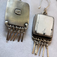 White Buffalo Turquoise| Sterling Silver Fringe Earrings