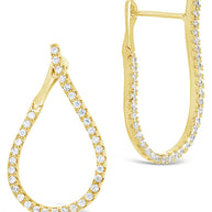 CZ Studded Drop Earrings