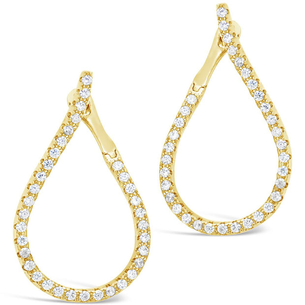 CZ Studded Drop Earrings