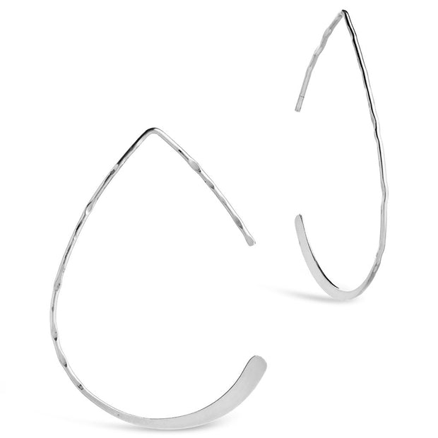 Sterling Silver Teardrop Threader Earrings