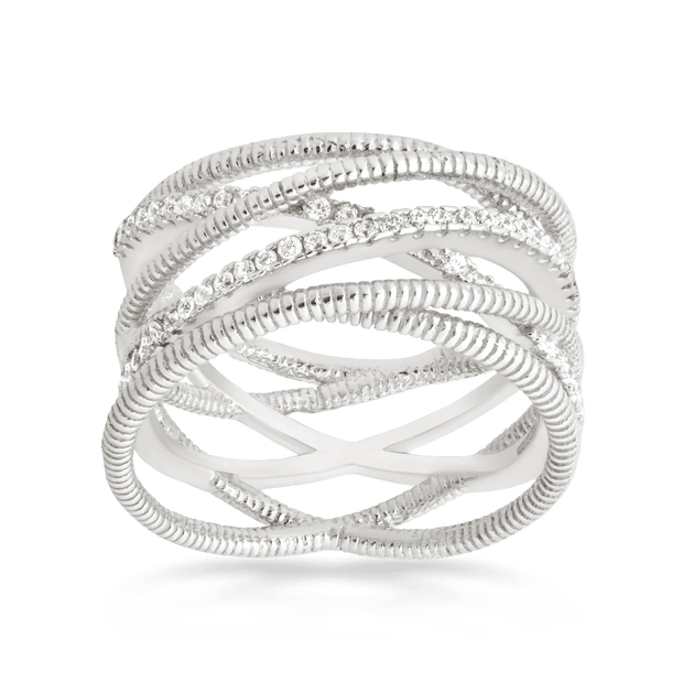 Sterling Silver Multi Band & CZ Ring