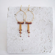 Aquamarine Mini Swing Hoop Earrings