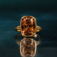 Sterling Silver Elongated Cushion Chocolate CZ Cocktail Ring