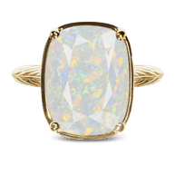 Sterling Silver Elongated Cushion Opal Cocktail Ring