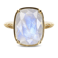 Sterling Silver Elongated Cushion Moonstone Cocktail Ring