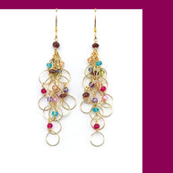 Rainbow Chain Loop Earrings