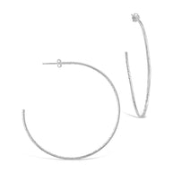 Sterling Silver Textured Hoops