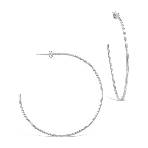 Sterling Silver Textured Hoops