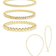 Beaded Bracelet & Delicate Threader Earrings Set