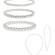 Beaded Bracelet & Delicate Threader Earrings Set