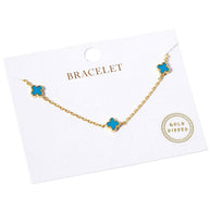Gold Dipped Triple Quatrefoil Link Bracelet