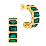 Nyssa Bezel CZ Station Hoop Earrings