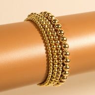 Sterling Silver Beaded Stretch Bracelet Sets