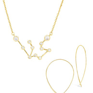 'When Stars Align Set' - Constellation Necklace & Delicate Threader Earrings