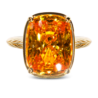 Sterling Silver Elongated Cushion Canary CZ Cocktail Ring