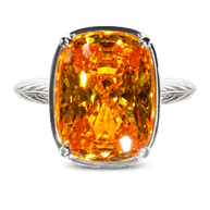 Sterling Silver Elongated Cushion Canary CZ Cocktail Ring
