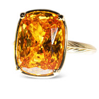 Sterling Silver Elongated Cushion Canary CZ Cocktail Ring