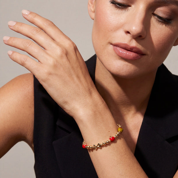 Pasta Girl Beaded Bangle