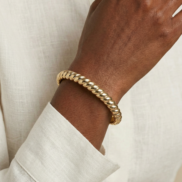 Stainless Steel Rope Textured Bangle