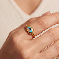Healing Stone Evil Eye Ring