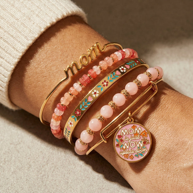 'Mom Is Just Wow Upside Down' Bangle Set of 5