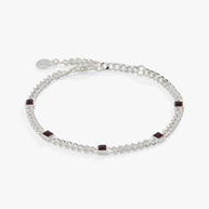 February Birthstone Amethyst Curb Chain Bracelet