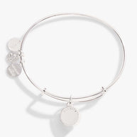 April Clear Crystal Birthstone Charm Bangle