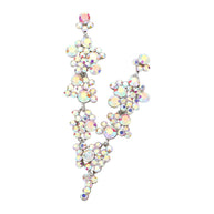 Bubble Stone Cluster Dangle Evening Earrings