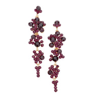 Bubble Stone Cluster Dangle Evening Earrings