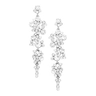 Bubble Stone Cluster Dangle Evening Earrings