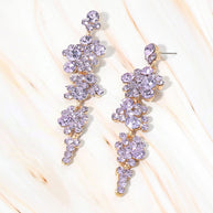 Bubble Stone Cluster Dangle Evening Earrings