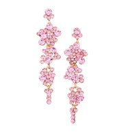 Bubble Stone Cluster Dangle Evening Earrings