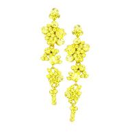 Bubble Stone Cluster Dangle Evening Earrings