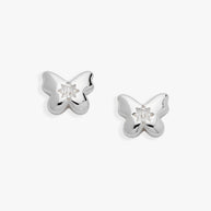 Puffy Butterfly Crystal Stud Earrings