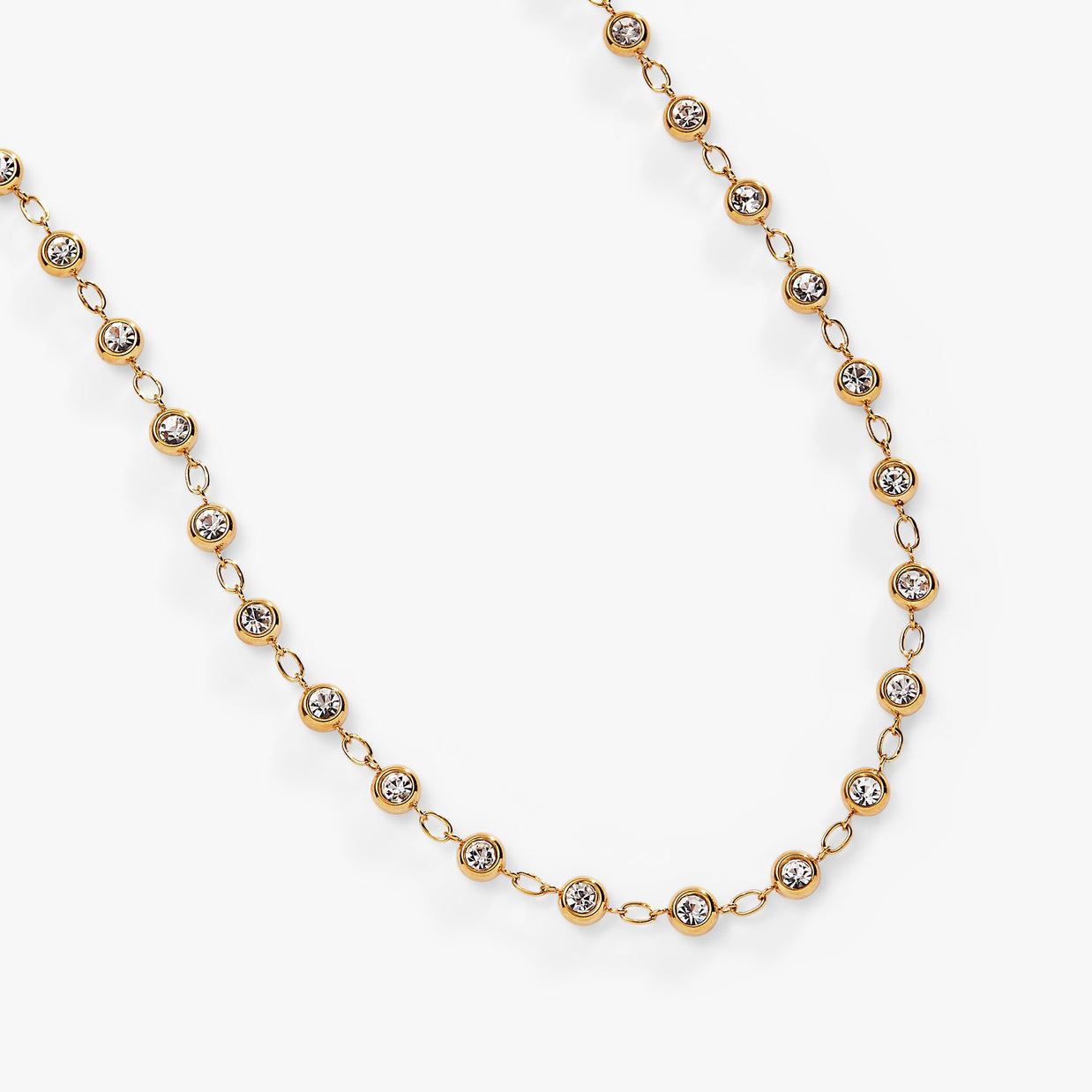 Crystal Pebble Chain Necklace