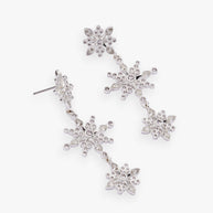 Crystal Snowflake Linear Earrings