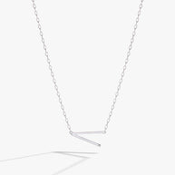 Initial V Precious Elongated Necklace
