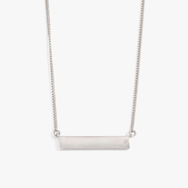 Bar Necklace with Crystal Accent