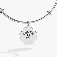Four-Leaf Clover Charm Bangle