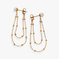 Freshwater Pearl Front-and-Back Earrings
