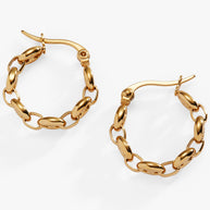 Frozen Mariner Chain Hoop Earrings